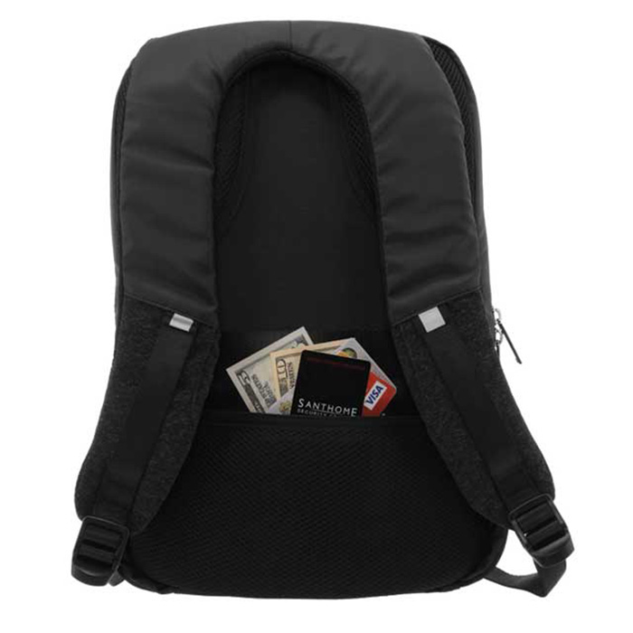 Bhutan Structured backpack with USB port-Black (3)