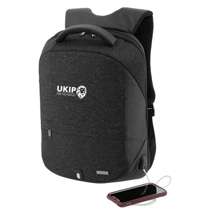 Bhutan Structured backpack with USB port-Black (4)