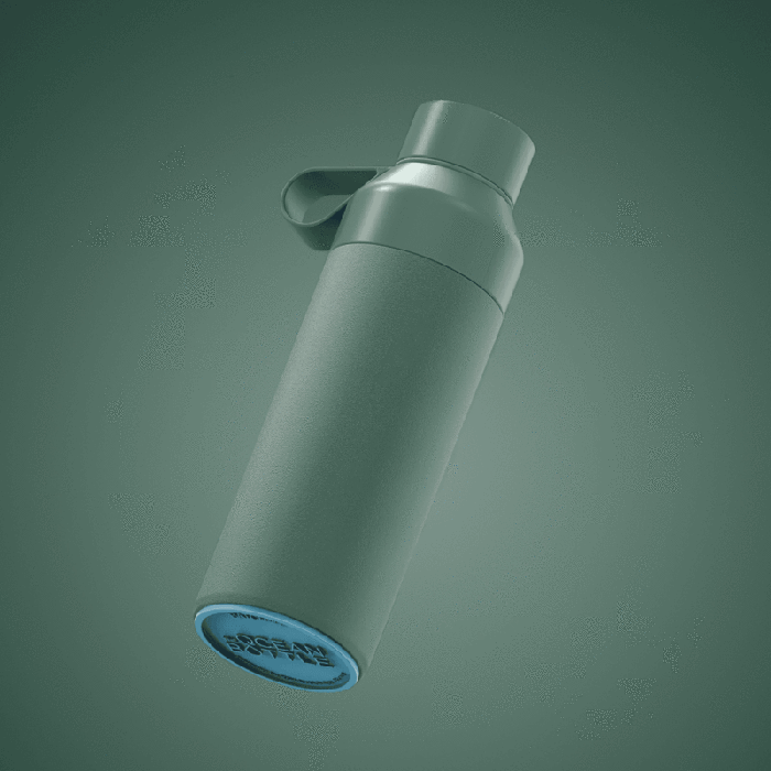 Haf Award winner. 100% recycled insulated water bottle-forest green (1)