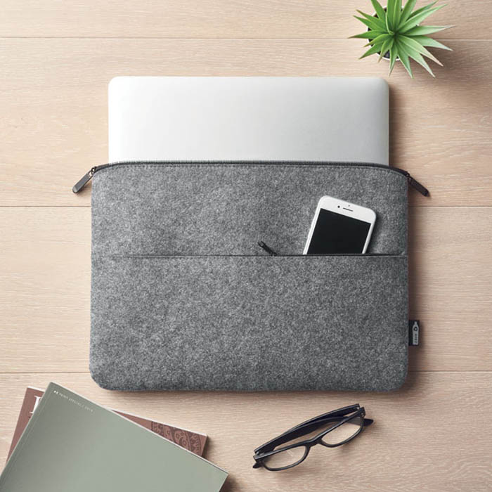 Bita RPET felt zipped laptop bag (1)