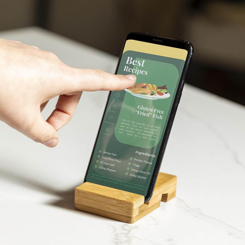 Bamboo smartphone & tablet stand (1)