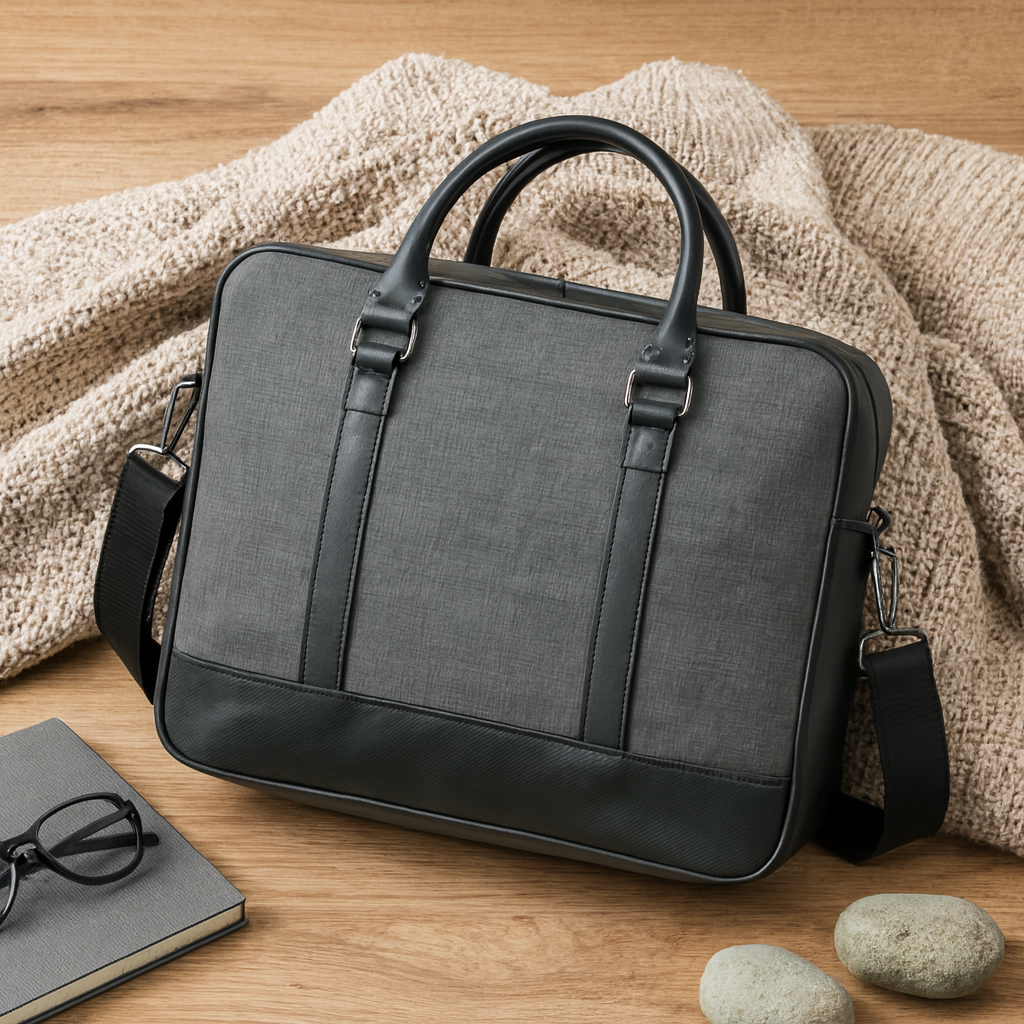 Franz Dual tone PU leather laptop bag