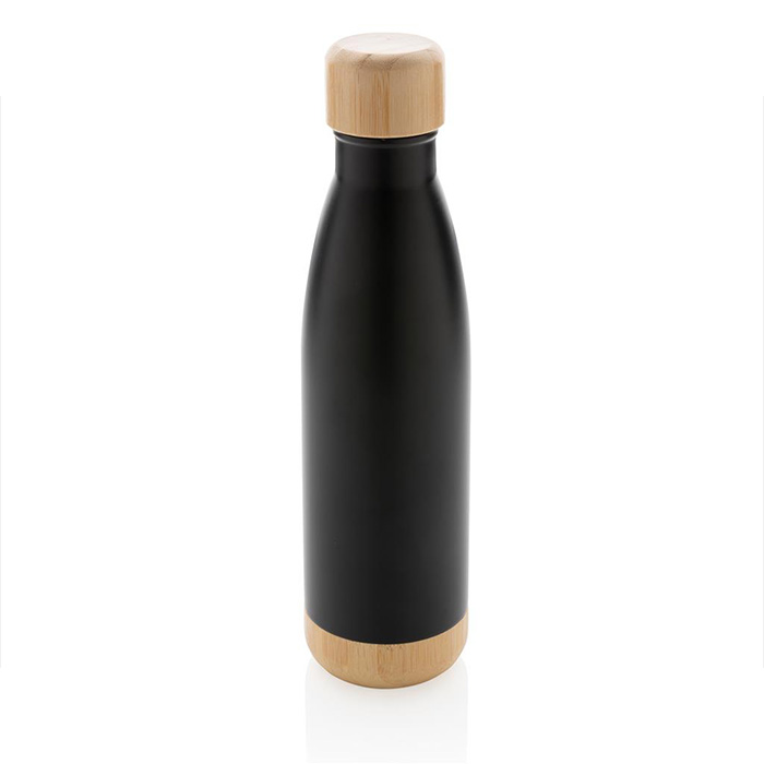 Stainless steel flask bottle with bamboo (1)