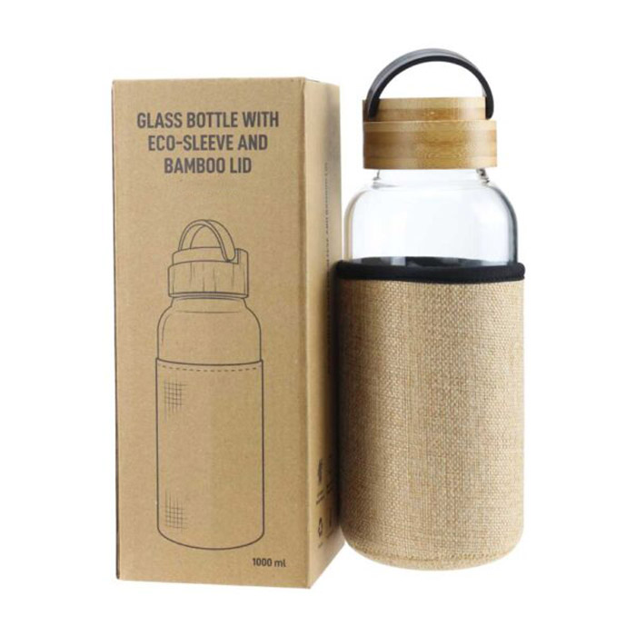 Fritz Glass bottle with bamboo cap and handle. 1 Litre (4)
