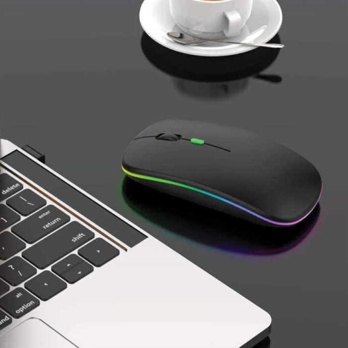 Hiri RGB LED slim wireless mouse. Rechargeable & silent (1)