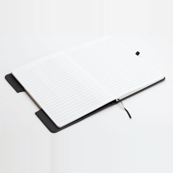 Kizzel Bamboo A5 hard cover notebook with phone stand (3)