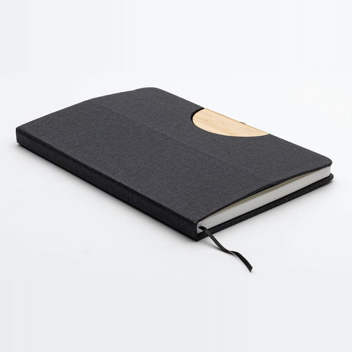 Kizzel Bamboo A5 hard cover notebook with phone stand (4)