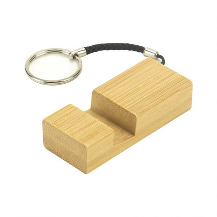 Kleidi Bamboo phone stand with keyring (3)