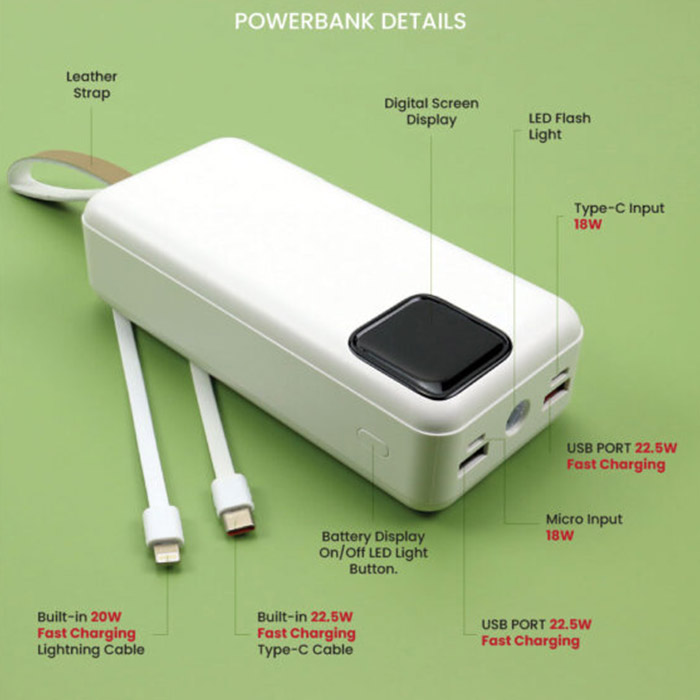 Power Bolt Fast charge. 30,000 mAh power bank. Flashlight (5)
