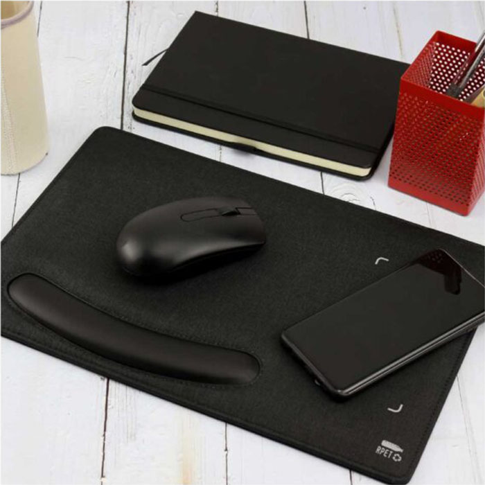 Tappetino 15W recycled wireless mousepads with support (1)
