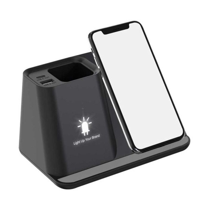Wilcon Desktop pen holder with 5W wireless charger (2)