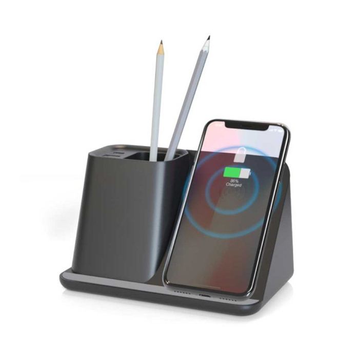 Wilcon Desktop pen holder with 5W wireless charger (4)