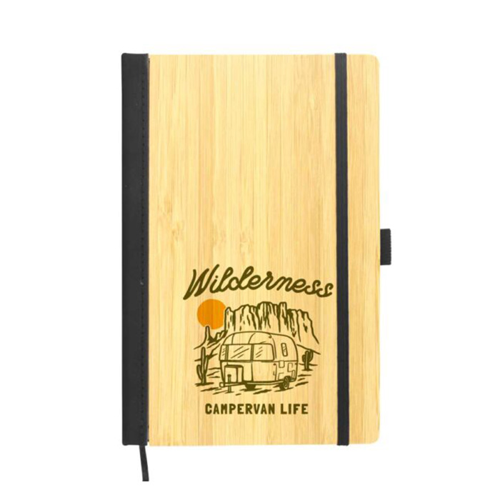 Caytre Bamboo A5 notebook with pen loop & page marker (1)