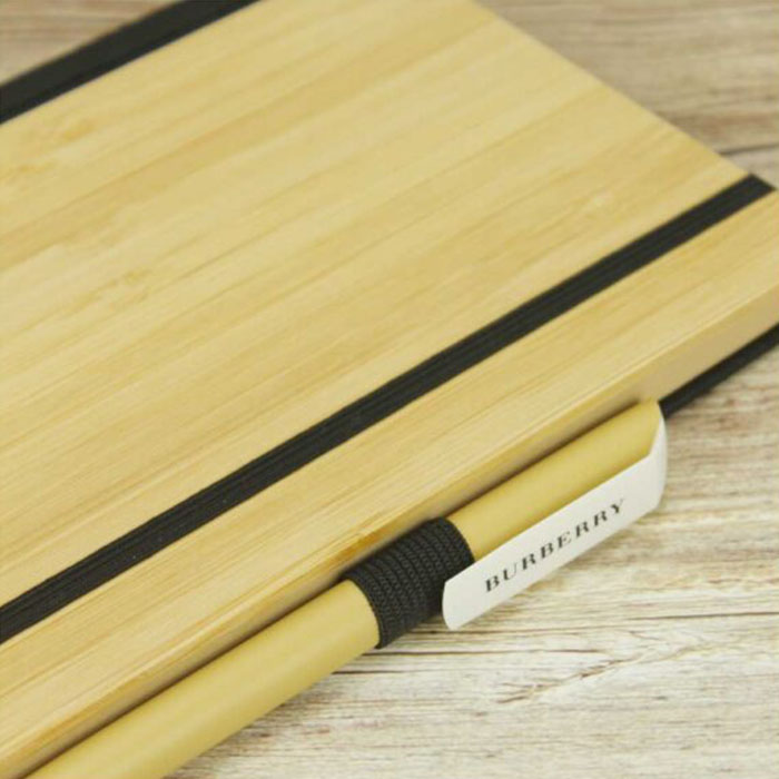 Caytre Bamboo A5 notebook with pen loop & page marker (4)