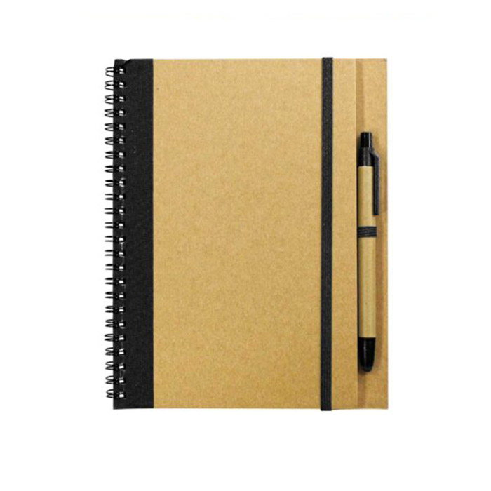 Ecolo Recycled A5 spiral notebook with stylus pen. (3)