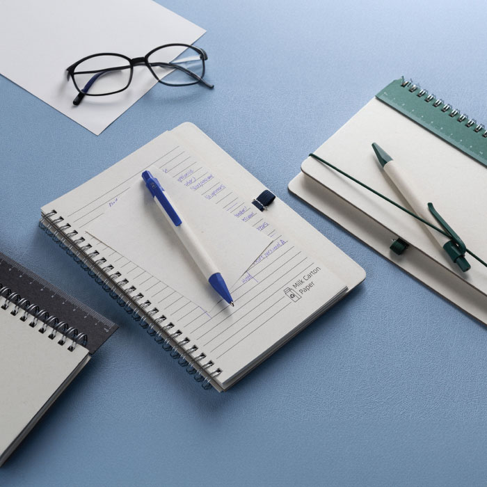 Gala Recycled milk carton paper notebook. A5. (13)