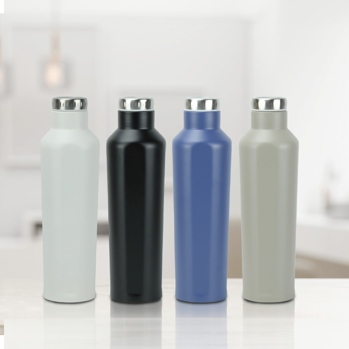 Flasche 750 ml stainless steel ergonomic shape flask. (1)