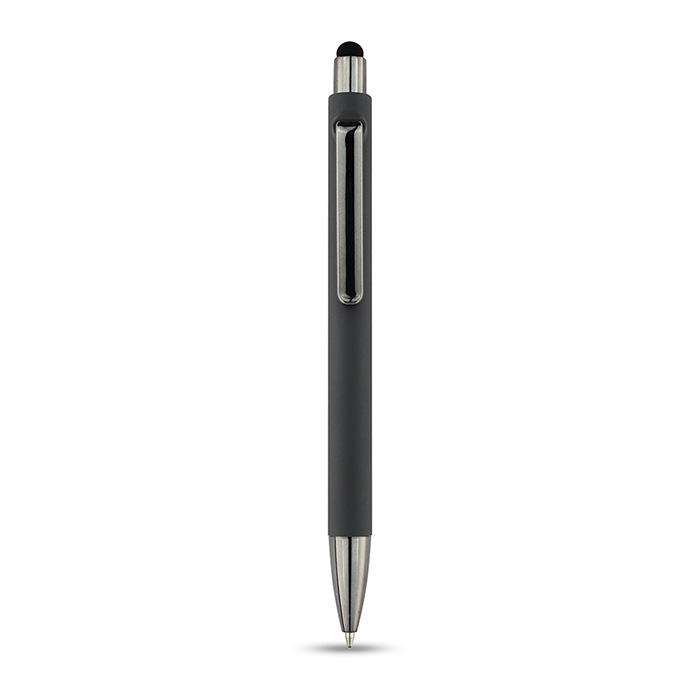 Valeur Rubberized push pen with stylus (1)