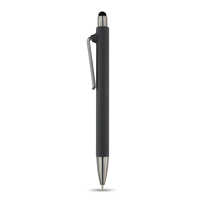 Valeur Rubberized push pen with stylus (2)
