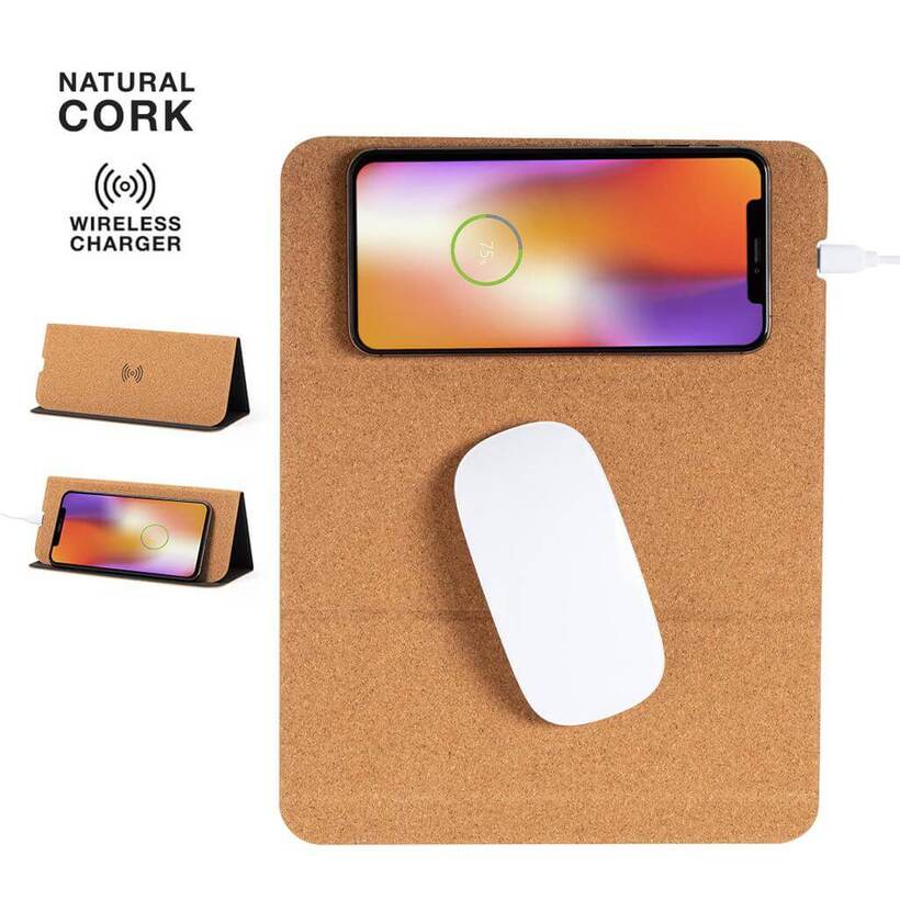 Ecopad Sustainable cork mouse pad. Fast15W charging (1)