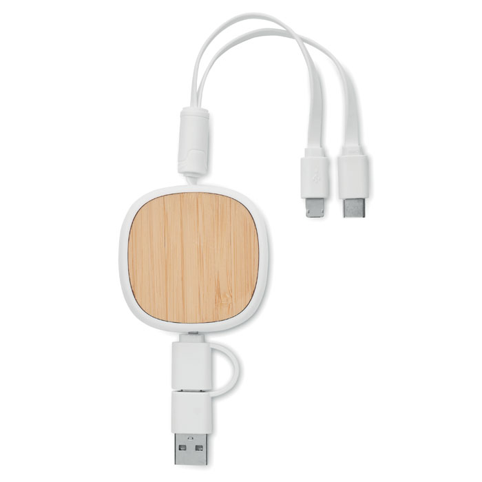 Cayman Retractable charging cable. Bamboo Detail (5)