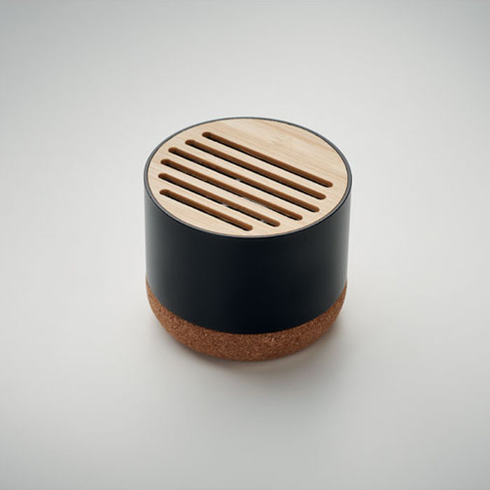 Noora Recycled aluminium and cork speaker. 3W (4)