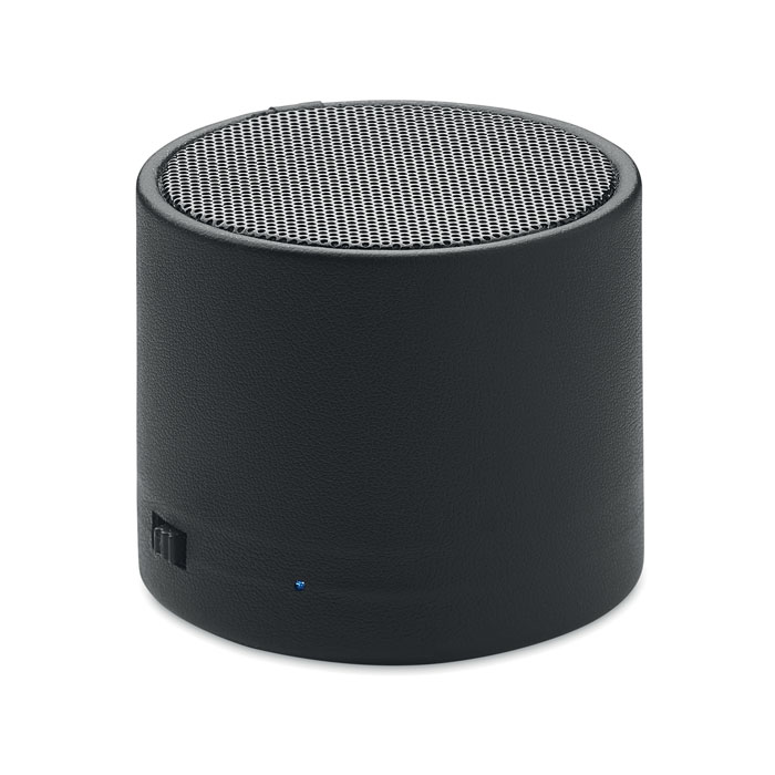 Schwarz Recycled Polyester & PU wireless speaker (1)