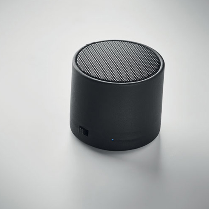 Schwarz Recycled Polyester & PU wireless speaker (4)