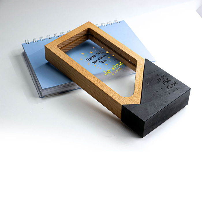 Brilliant Wood, crystal, and black stone trophy (3)