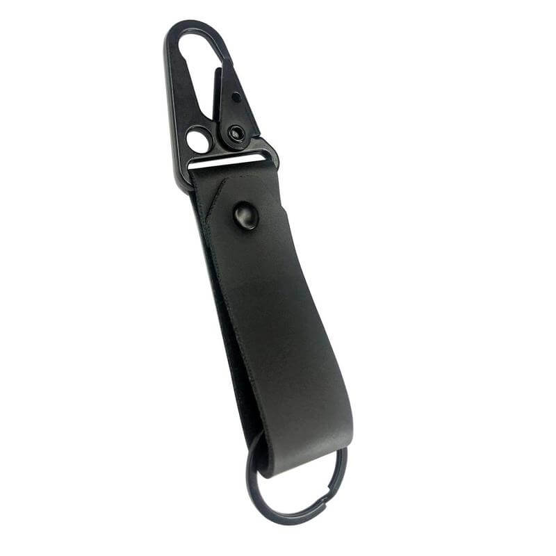 Crindle Keychain crafted from premium black leather (1)
