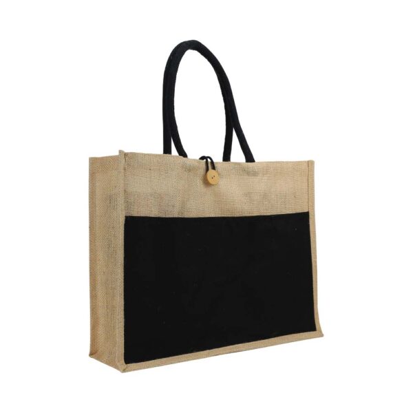Enigma Pocket jute cotton bag (2)