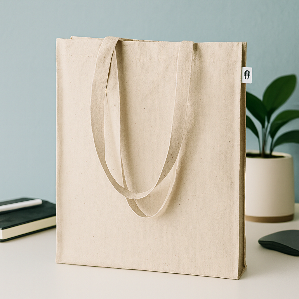 Escape + Natural Organic cotton shopping bag.