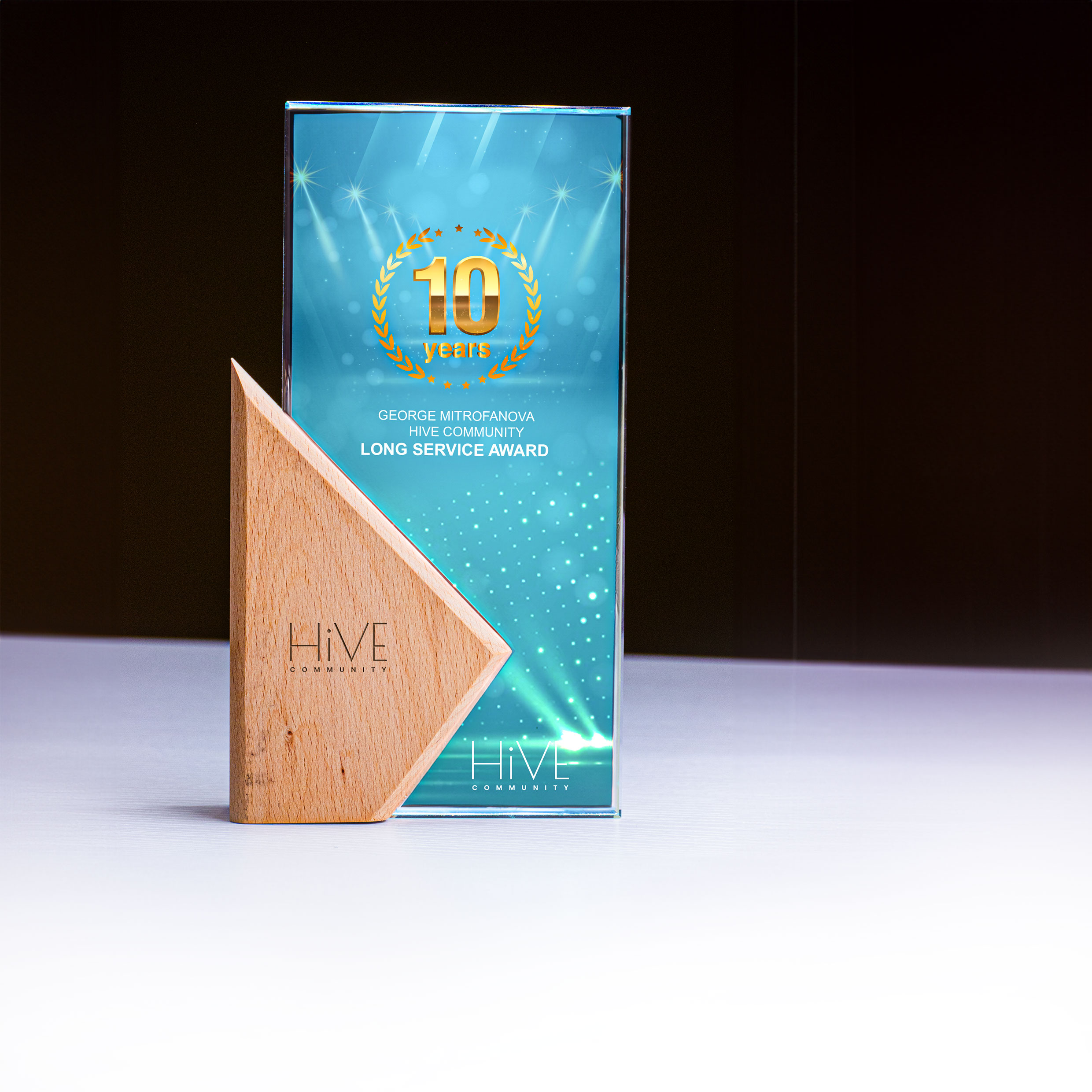 Glacier Crystal and Wood Award Trophy (1)