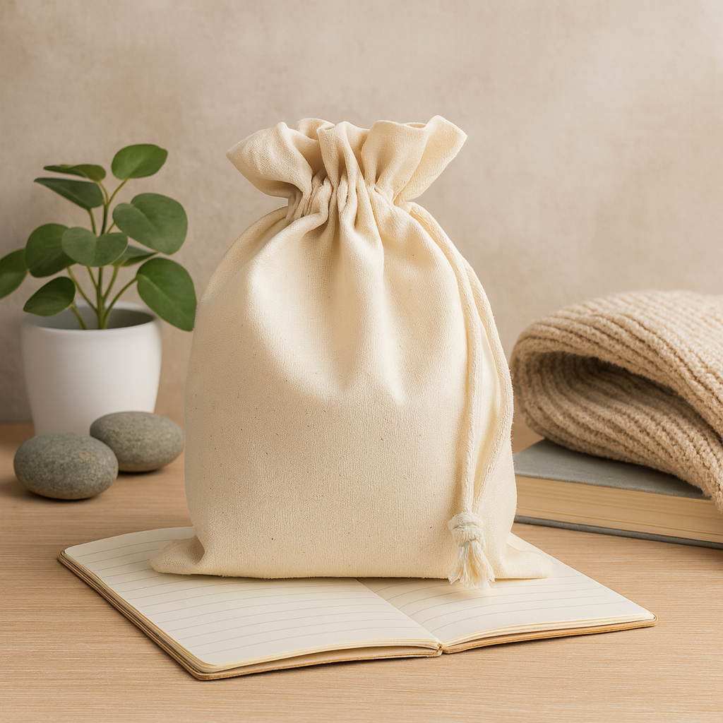Glint Cotton pouch drawstring bag.