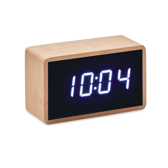 Harper LED alarm clock bamboo casing (8)