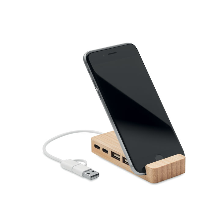 Koror Bamboo USB 4 ports hub – 2 Type C (4)