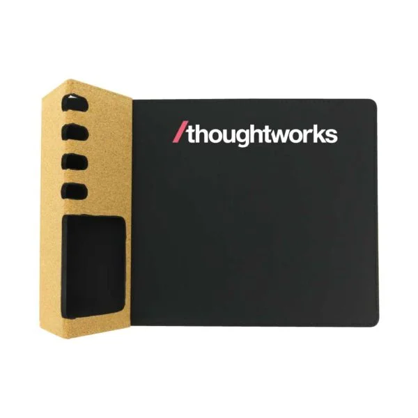 Trionix Mobile & pen holder cork PU mousepad (1)