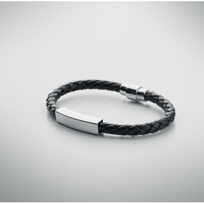 Ardara Slim Braided faux leather bracelet slim (3)