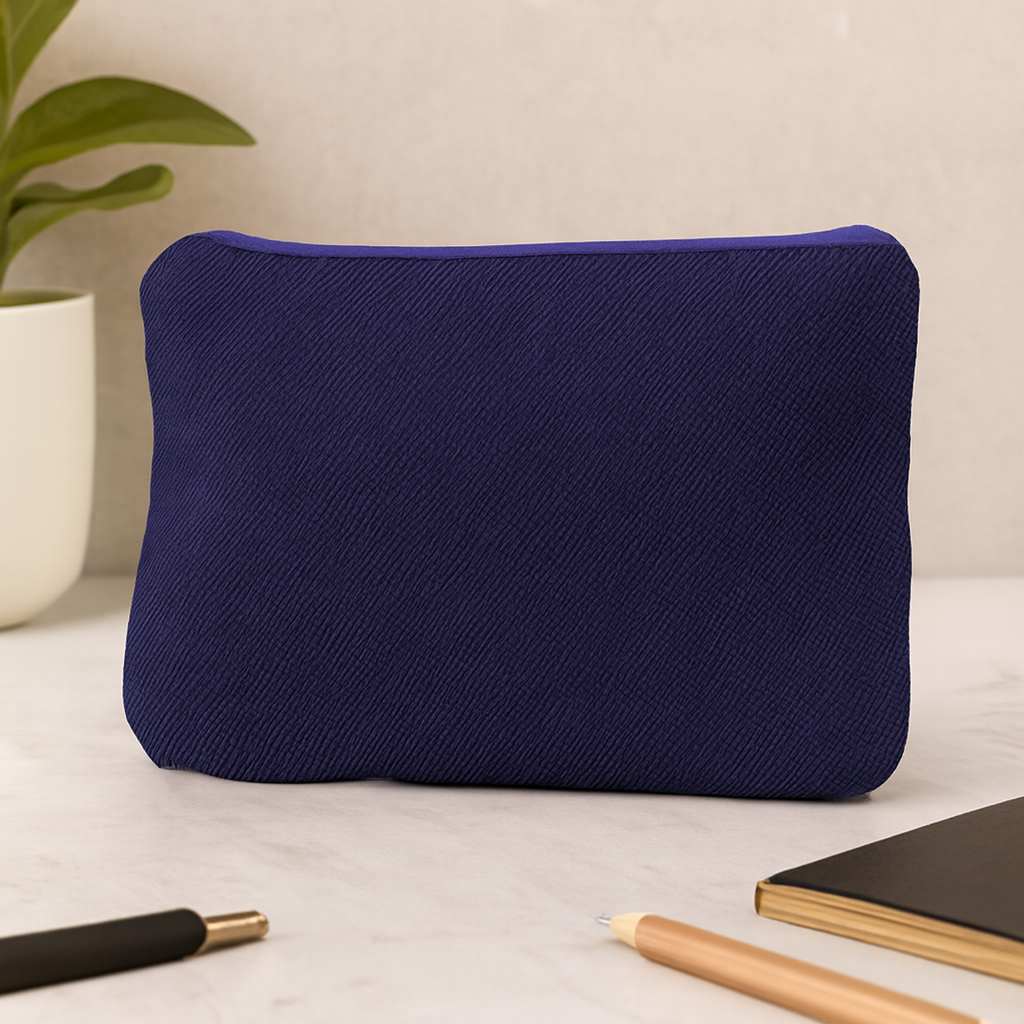 Orlynd Eco-friendly upcycled denim pouch.