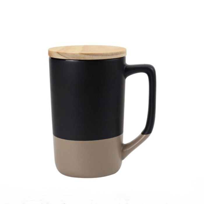 Jenner Two-toned ceramic mug with clay bottom, bamboo lid (4)
