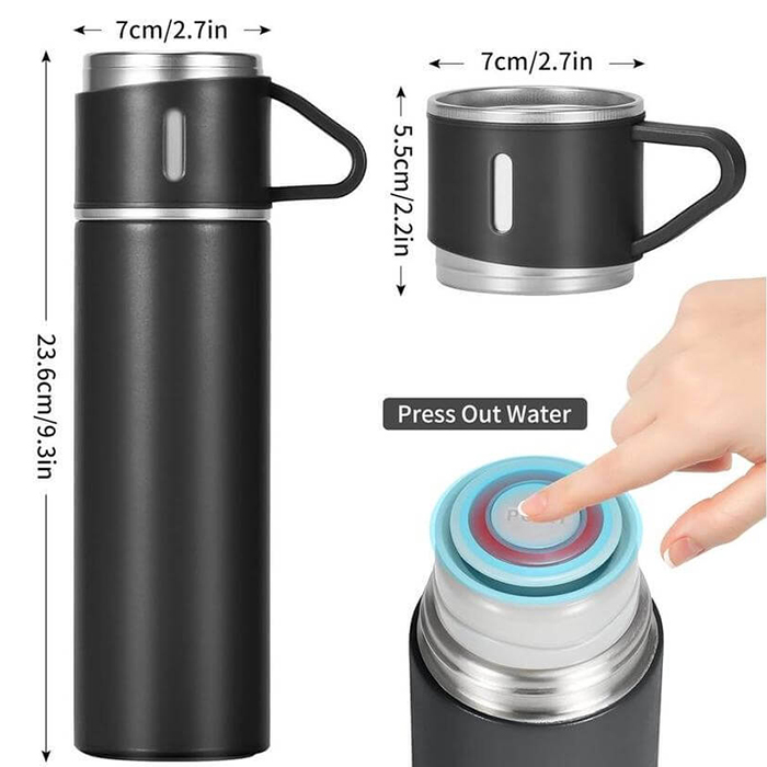 Kelly 500 ML double-walled vacuum flask and two 140 ML single- (5)