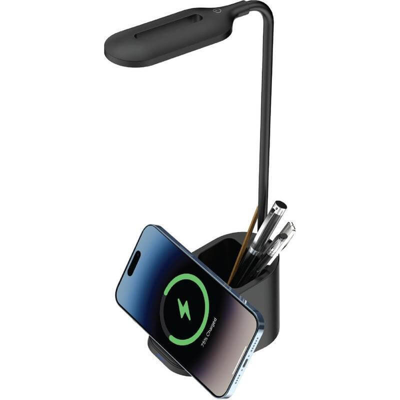 Luka 3-In-1 desk lamp, 15W Wireless Charger & Pen Holder (1)
