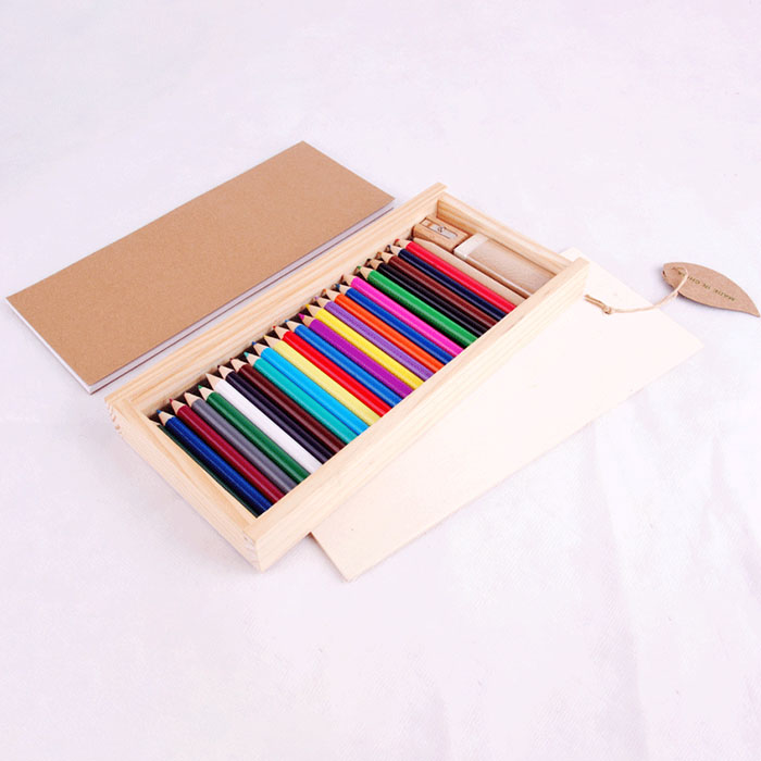 Nikola 24 coloured pencils + sharpener & eraser (1)