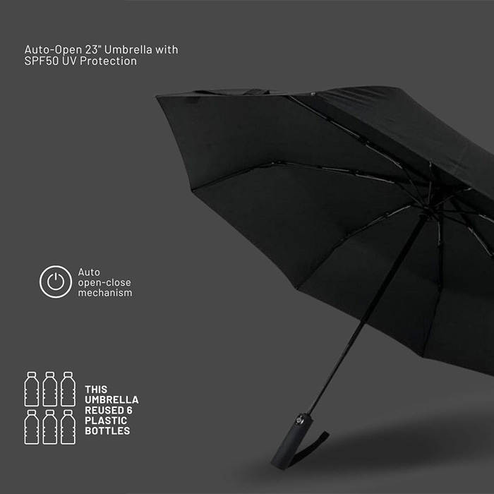 Spencer RPET auto-open umbrella with SPF50 UV protection (2)