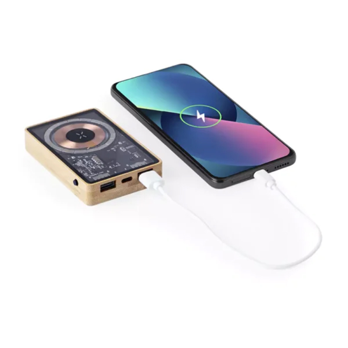 Eduard 15W fast bamboo magnetic wireless power bank (4)