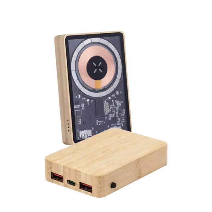 Eduard 15W fast bamboo magnetic wireless power bank (6)