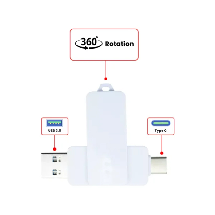 Polo 64GB V. 3.0 Type C OTG white swivel USB. (5)