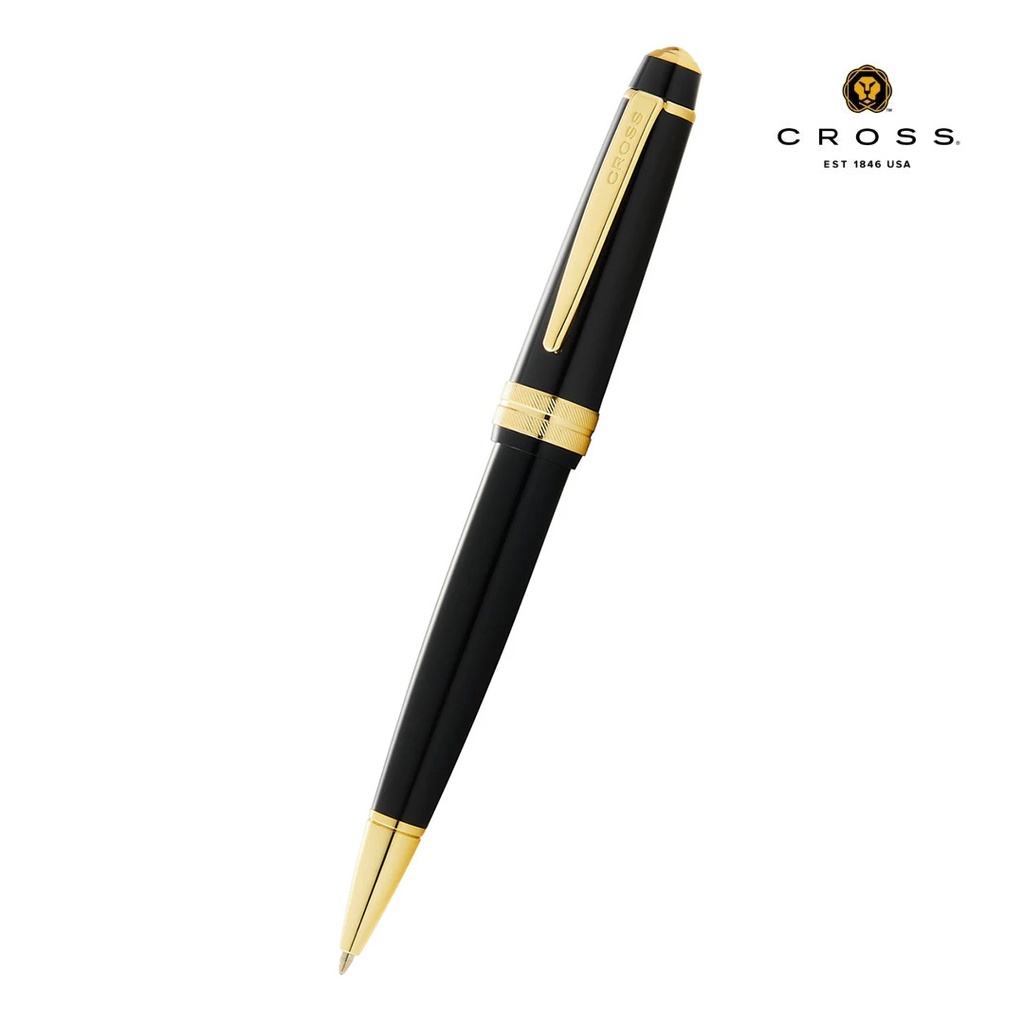Cross Bailey Light Gold Polished black resin and gold tone ballpoint pen. (1)