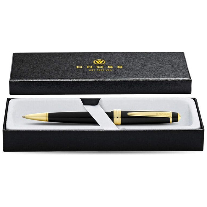 Cross Bailey Light Gold Polished black resin and gold tone ballpoint pen