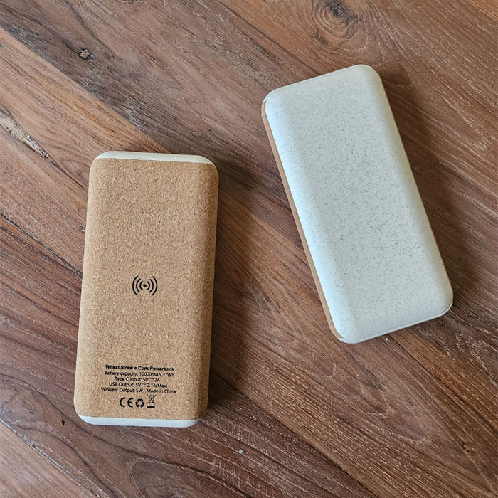 Jefferson 10,000mAh Wheat straw cork wireless power bank (1)